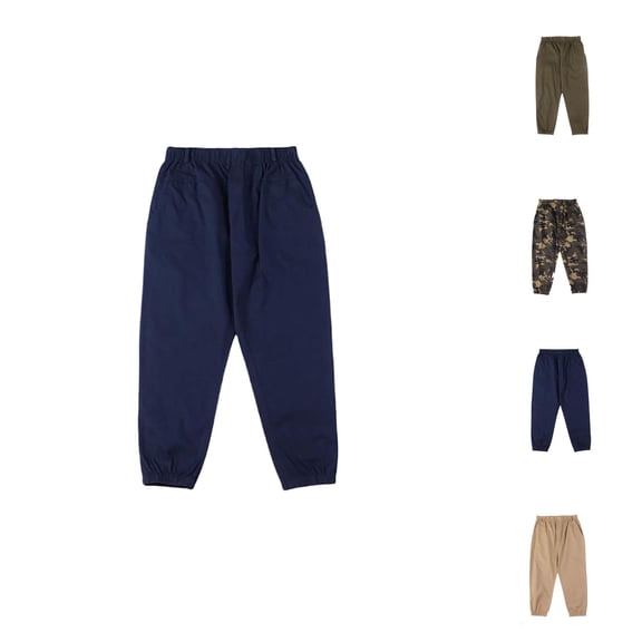 Boys Pants Casual Comfortable Trousers For Kids With Elastic Waist Durable Long Pants For School And Daily Wear