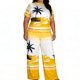 thumbnail image 1 of Set de Lavado Corporal de Manga Corta Impresa de las Mujeres Cuello Redondo con Pantalones a Juego Dos Piezas de Vestido de Verano de Primavera Casual, 1 of 7