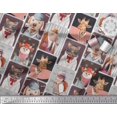 thumbnail image 2 of Soimoi Modal Satin Fabric Paw,Hat & Animals Patchwork Print Fabric by The Yard 42 Inch Wide, 2 of 3