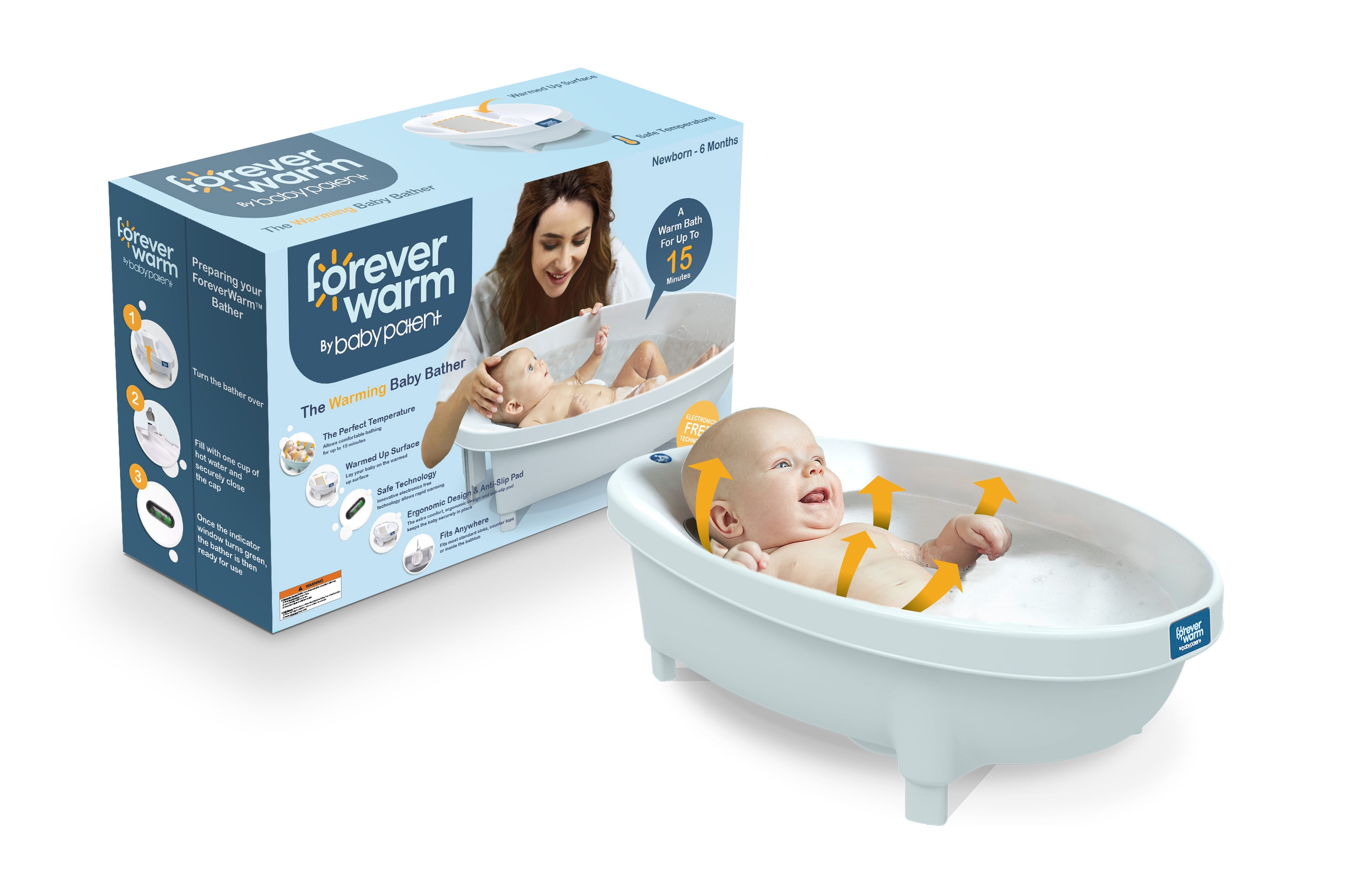 Baby Patent Forever Warm Baby Tub (White)