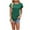 Green, variant on Women's New Solid Color Round Neck Loose Short Sleeve T-shirt with Button Detail, Casual and Comfortable Top for Summer, Versatile and Stylish Blouse for Everyday Wear