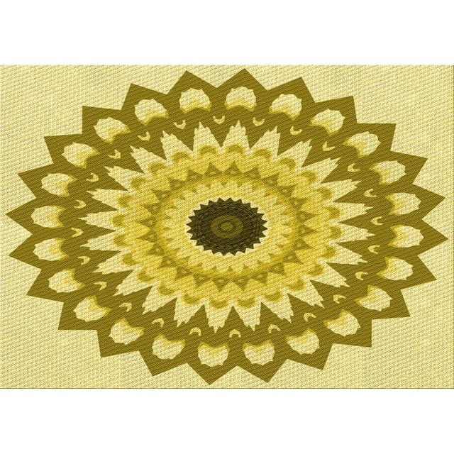 Ahgly Company Machine Washable Indoor Rectangle Transitional Dark Golden Rod Brown Area Rugs, 2' x 3'