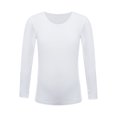 thumbnail image 2 of Sinleey Kids Girls Fleece Thermal Underwear Tops Crew Neck Long Sleeve Base Layer Tops Undershirt Type B White XXL, 2 of 8