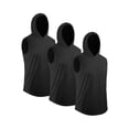 thumbnail image 3 of TFixol Paquete de 3 camisetas sin mangas para hombre con capucha de secado rápido deporte gimnasio entrenamiento Fitness, 3 of 8