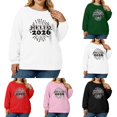 thumbnail image 5 of Women's Plus Size Christmas 2026 New Year Printed Sweatshirt, Long Sleeve Casual Pullover Top, HELLO Graphic Fashion Hoodie,Black,2XL, 5 of 5