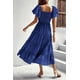 thumbnail image 5 of Vestido midi PRETTYGARDEN para mujer, manga corta, abullonado, azul, 5 of 9
