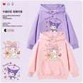 thumbnail image 2 of Sanrio-Sudadera con capucha My Melody Kuromi Kawaii para padres e hijos, abrigo de lana con dibujos animados para estudiantes, niñas y adultos, 2 of 4