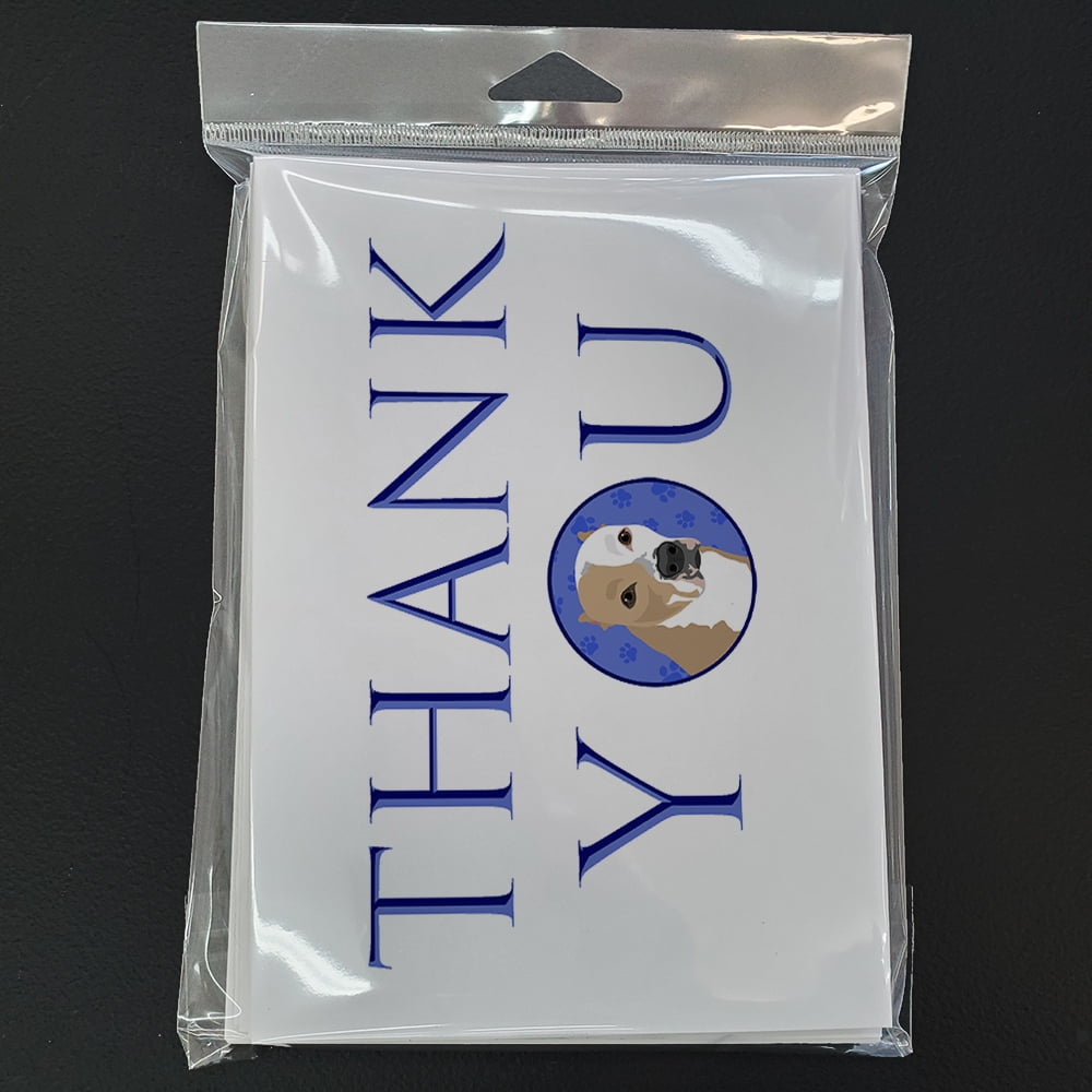 Pit Bull Fawn #4 Thank You Greeting Cards and Envelopes Pack of 8 7 in x 5 in
