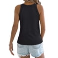 thumbnail image 2 of Deago Women's Summer Knit Halter Tank Tops Crochet Hollow Out Sleeveless Casual Racerback Cami Sweater Vest (Black, L), 2 of 9