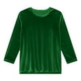 thumbnail image 6 of Women's Fashion Velvet Short Sleeve T-Shirt Soft Casual Basic Comfort Wear Top For Fall And Winter Seasons Oversized T-shirts Short Sleeve Crewneck Casual Tops, 6 of 7