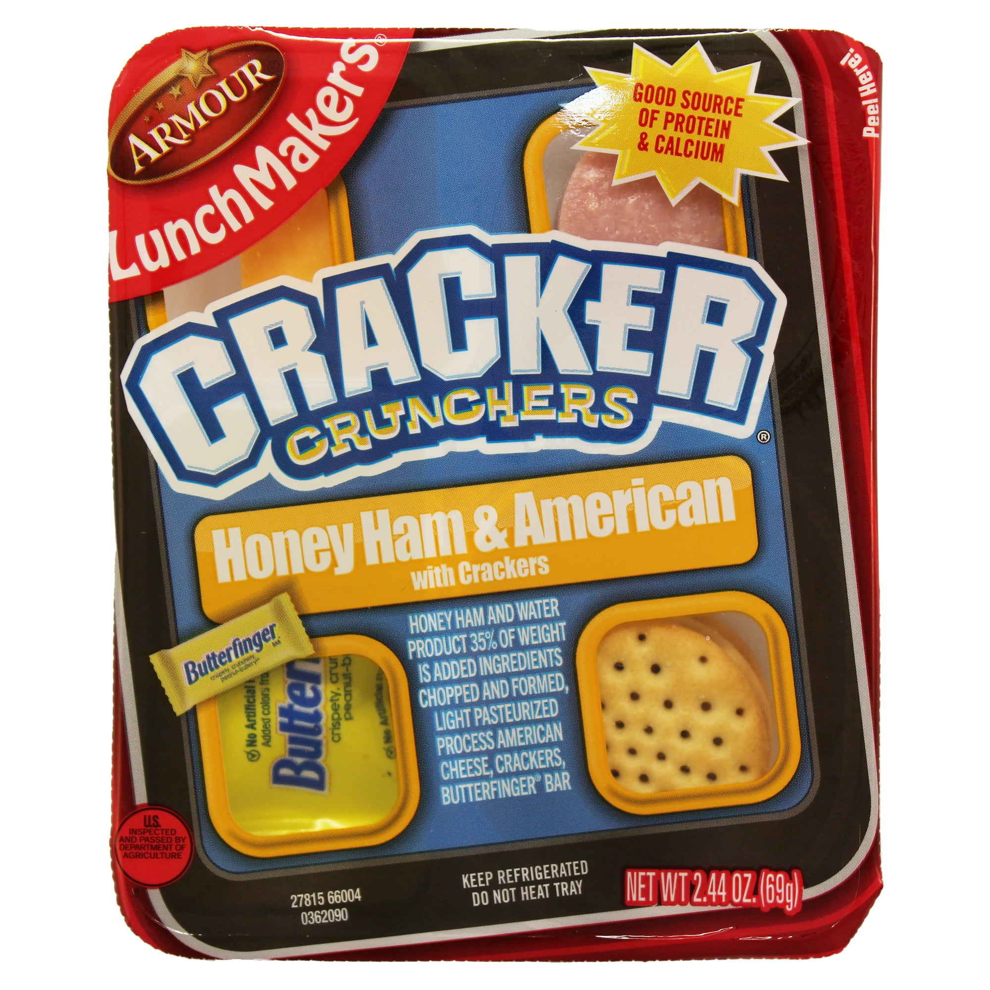 Armour Lunchmakers Honey Ham, Crackers & Butterfinger Meal Kit, Contains Wheat, Milk & Soy, Refrigerated, 2.4 oz