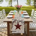 thumbnail image 4 of Table Runners 90 Inches Long Dress Scarves, Texas Star Vintage Farmhouse Coffee/Dining/Kitchen Table Runner for Living Room, Red Retro Berry Beige Wooden 13x90 Inch, 4 of 9
