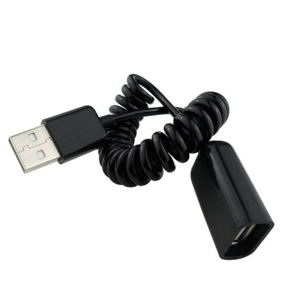 Necvior High Speed USB2.0 Male to Female Spiral Coiled Extension Cable Cord for Charging Data Transmission