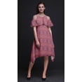 thumbnail image 2 of Bimba Damask Print Flutter Sleeve Womenâ€™s Party Tunic Cold Shoulder Midi Dress-XXX-Large, 2 of 6