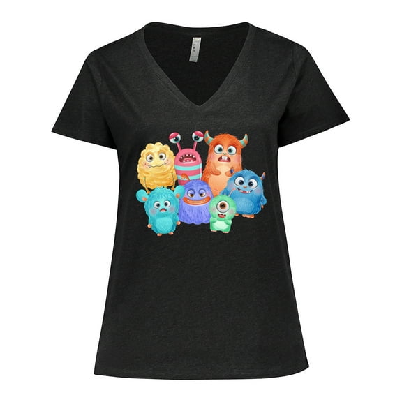 Inktastic Halloween Monsters Women's Plus Size V-Neck T-Shirt