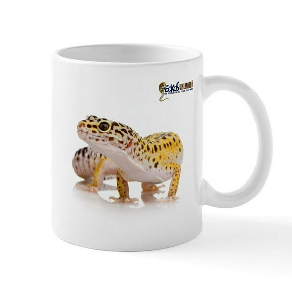 CafePress - Leopard Gecko & GU Logo Mug - 11 oz Ceramic Mug - Novelty Coffee Tea Cup