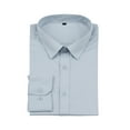 thumbnail image 5 of AZoiNM Men's No Pocket Dress Shirt Slim Fit Wrinkle Free Long Sleeve Point Collar Business Casual, 5 of 10