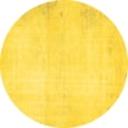 thumbnail image 1 of Ahgly Company Machine Washable Indoor Round Solid Yellow Modern Area Rugs, 3' Round, 1 of 4