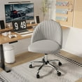 thumbnail image 2 of Homall Home Office Chair Adjustable Swivel Vanity Chairs Mid Back Rolling Task Chairs for Bedroom, Living Room or Study, Gray, 2 of 13