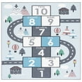 thumbnail image 3 of SAFAVIEH Kids Playhouse City Hopscotch Machine Washable Runner Rug, Grey/Blue, 2'2" x 10', 3 of 4