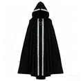 thumbnail image 5 of SAWOBUUN Renaissance Hooded Cloak for Men Women,Halloween Medieval Cape Witch Robe Victorian Suede Cape, 5 of 9
