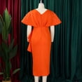 thumbnail image 6 of AURA Plus Size Summer V Neck Ruffle Evening Dress Elegant High Waist Beaded Banquet Party Gown XL XXXL, 6 of 10