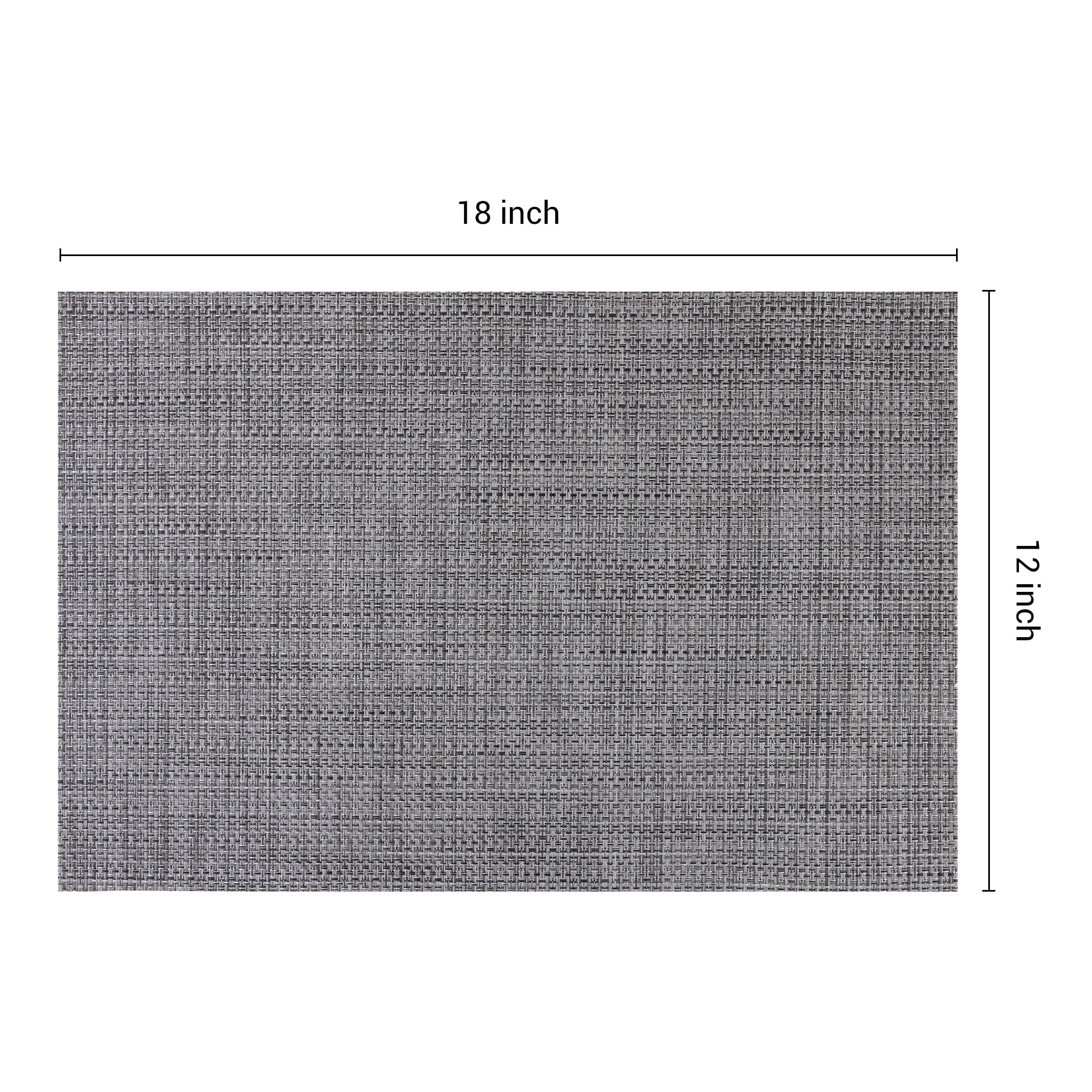 Unique Bargains Set of 6 Polyvinyl Chloride Solid Placemats Brown-Silver 18*12in