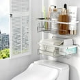 thumbnail image 6 of Shower Caddy Organizer, 2 Pack Stainless Steel Shower Shelf with 6 Hooks, No Drilling Adhesive Hanging Shower Storage Basket for Bathroom Kitchen, 6 of 7