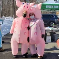 thumbnail image 4 of Pink Cute Pig Inflatable Costume Adult Cosplay Cow Funny  Inflatable Suit Halloween Carnival Animal Themed Party Costume Prop,Height 59"–74.8",cow, 4 of 7