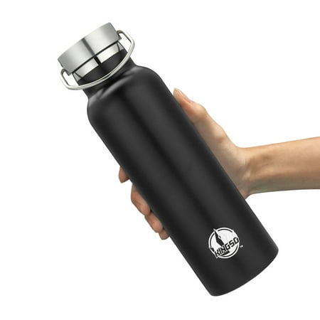 Vacuum Water Bottle,KINGSO 600ml Stainless Steel coffee bottle Insulation Water Bottle with Metal buckle For Outdoor Sports, Work Trip, Home,Camping