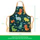 thumbnail image 3 of Delantal SANDJEST Dinosaur Kid para niños con bolsillo y gorro de chef, 3 of 7