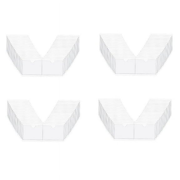 144Pcs Self-Adhesive Label Card Holder Index Pockets Holder 6X8.5cm Clear Plastic Card Holder Adhesive Label Holder