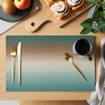 thumbnail image 2 of Green Brown Ombre Placemats Set of 8 Modern Gradient Abstract Art Place Mats Indoor Wipeable Table Mats Washable Cloth Dining Table Placemats for Kitchen Holiday Party Home Decor 13x19 Inch, 2 of 9