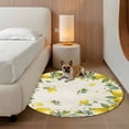 thumbnail image 3 of Round Area Rug 4ft,Vintage Watercolor Lemon Leaf Floral Washable Carpet Non-Slip Runner Accent Rugs Indoor Floor Mat for Bedroom Living Room Decor,Farmhouse Fruit Plant, 3 of 9