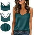 thumbnail image 7 of cocolona Womens Silk Satin Camisole Summer Casual Solid Color Sleeveless V Neck Tank Tops, 7 of 7