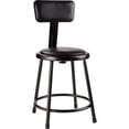 thumbnail image 1 of NPS 6400 Series Tabouret Moderne en Métal de 18 Pouces, Rembourré en Vinyle, Robuste, Noir, 1 of 7