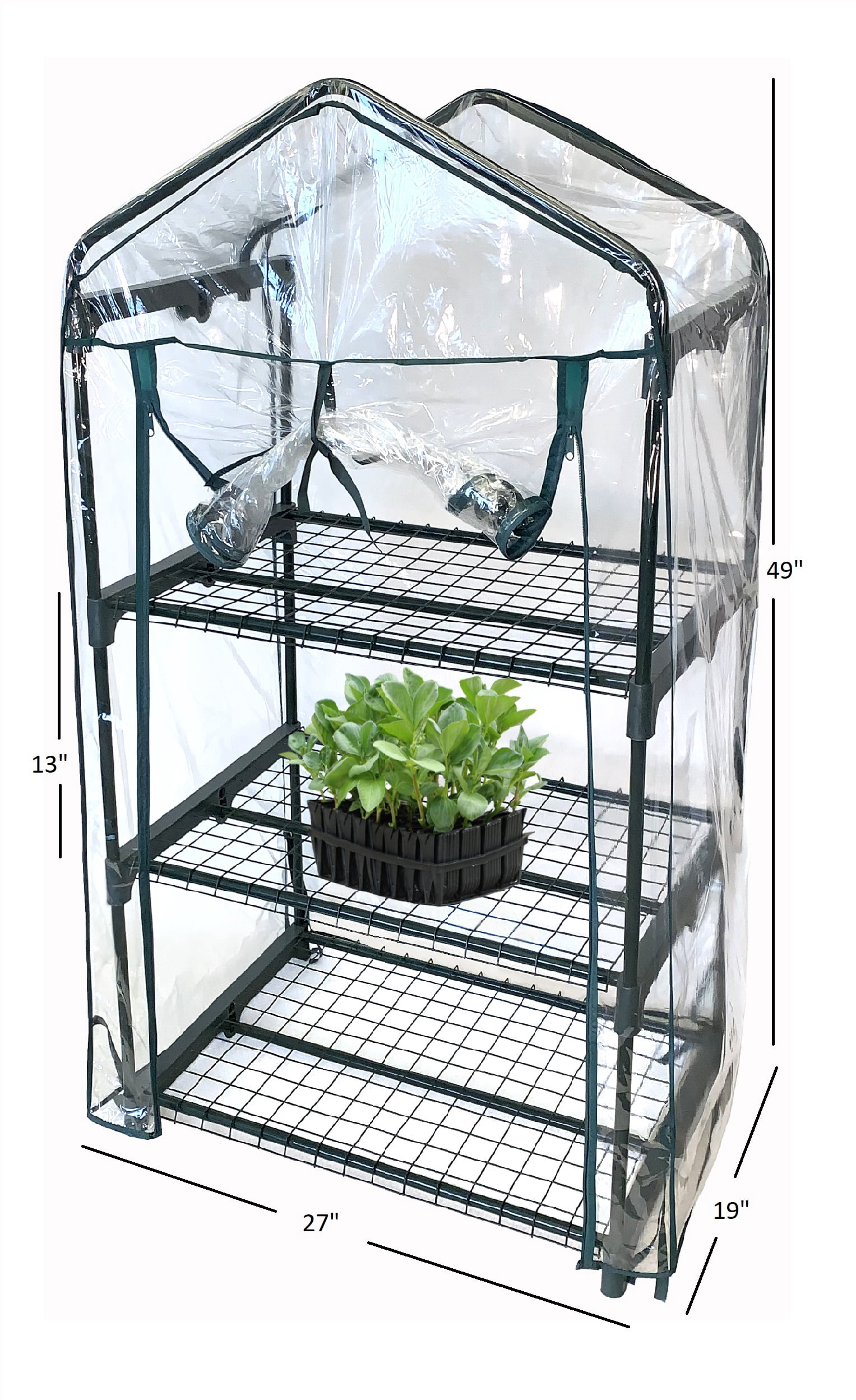 Tierra Garden 3 Shelf Mini Greenhouse 27" x 19" x 49", Lightweight
