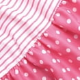 thumbnail image 4 of ¡Liquidación de ahorros de verano! Qucoqpe - Vestido mini informal de talla grande para mujer, holgado, de verano, a la moda, con cuello en V, rayas, lunares, manga corta, volantes, dobladillo, 4 of 5