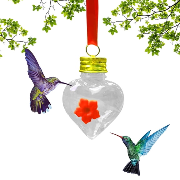 Wild Bird Feeders,Bird Feeders for Outdoors,BirdFeeder Jar Feeder Hanging Feeder Heart-shaped Bottle Feeder,Window Bird Feeders for Outdoors,Bird House Pole for Garden Yard Decoration
