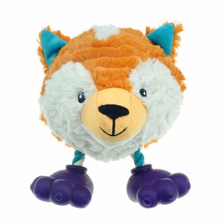 Dog Toys Footies Funny Plush Ball Characters With Feet Choose Character 5.5" (Fox)