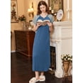 thumbnail image 4 of Avidlove Women Long Nightgown Full Length Sleep Shirt Sleepwear Short Sleeve Loungewear with Pockets, 4 of 7