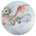 thumbnail image 3 of Cute Dragon Baby Round Small Area Rug, Print Non Slip Washable Floor Mat, Soft Throw Rug for Living Room, Powder Room Entryway, Bathroom, Bedside, 3 of 7