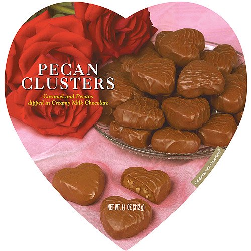 Elmer Chocolate Valentine Pecan Cluster Heart Chocolates, 11 oz