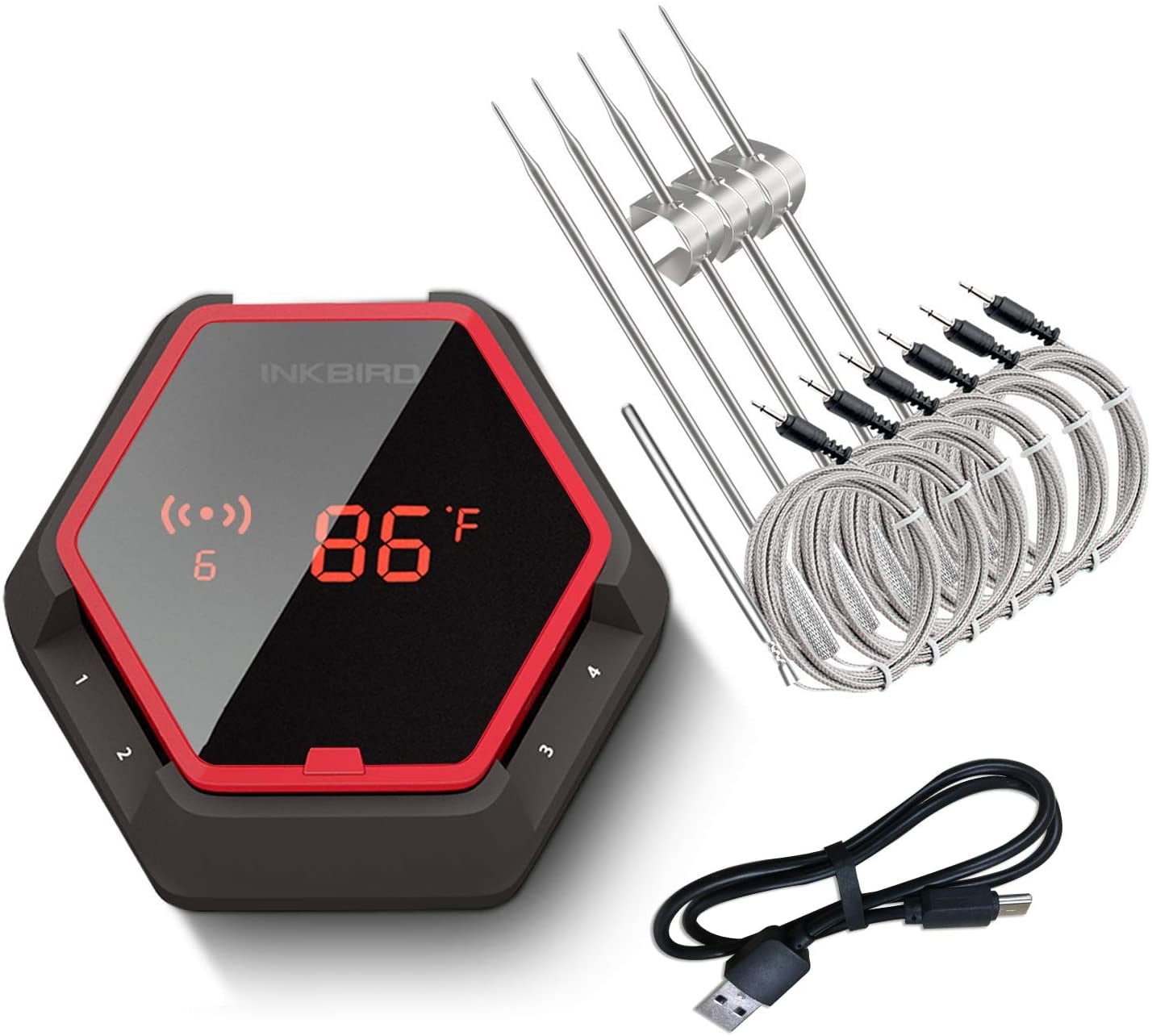 Inkbird IBT-6XS 6 Probes BBQ Thermometer Bluetooth Grill Smoker Temp APP Remote