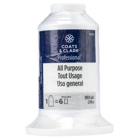 UPC: 0073650052620 | Coats & Clark&trade White 100% Polyester Sewing Thread 3000 Yards 35 Weight