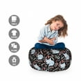 thumbnail image 2 of Fox Storage Toy Bag Chair, Continuous Pattern with Creative Leafy Branches and Sleeping Animal, Stuffed Animal Organizer Washable Bag, Small Size, Charcoal Grey Multicolor, by Ambesonne, 2 of 3