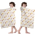 thumbnail image 4 of Yellow Brown Mushroom Small Flower White Pattern Hooded Bath Towel，50"x30" for Ages 3 To 12 Kids, Quick Dry Lightweight Soft Microfiber Hood Beach Towel Cover Up for Kids, 4 of 7