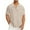 #0328G Khaki, variant on Men's Button Down Shirt Summer Beach Short Sleeve Casual Cotton Linen Shirts with Two Pockets