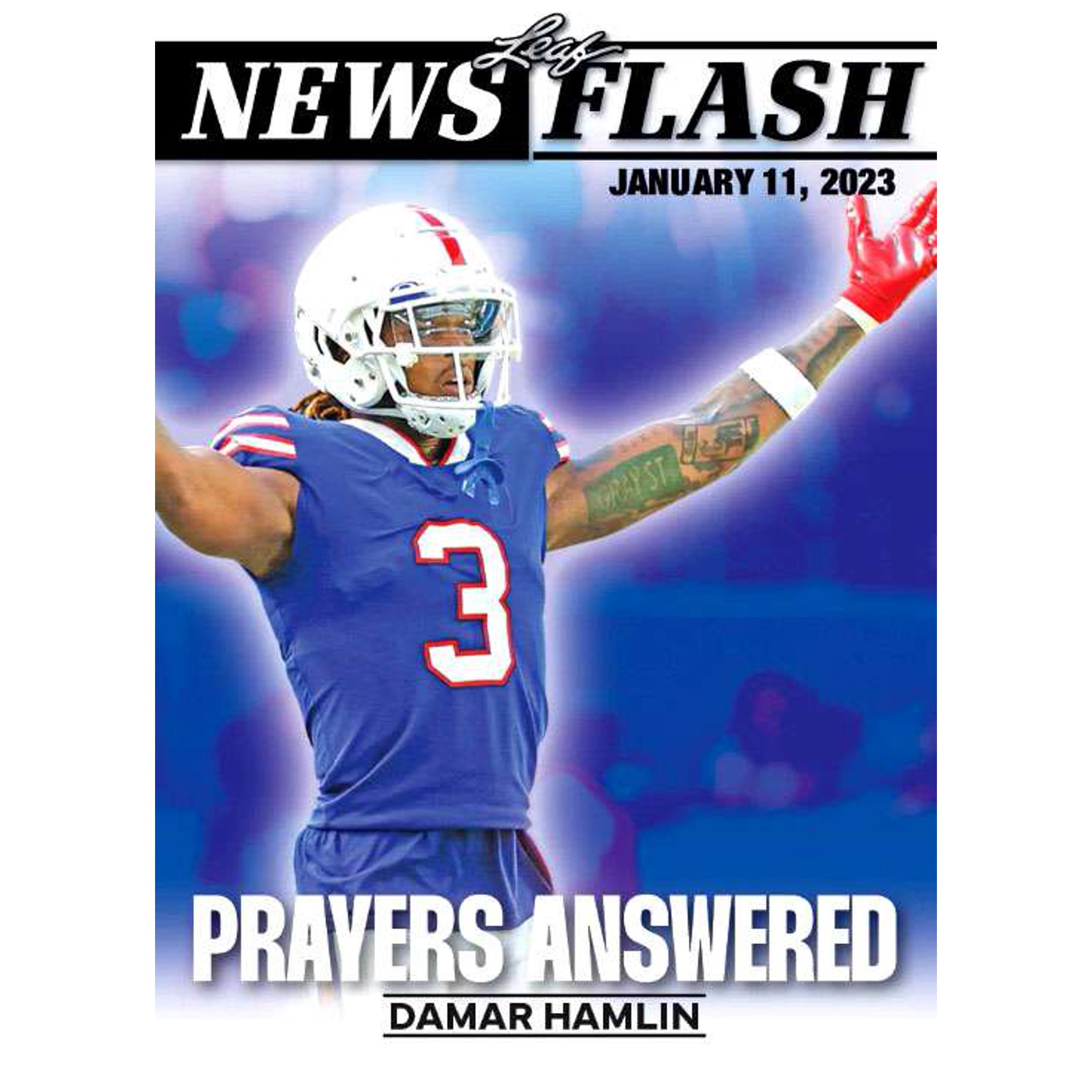 NFL 2023 Newsflash Football Damar Hamlin Trading Card (PRAYERS ANSWERED!) 