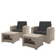 thumbnail image 4 of CorLiving Adelaide 4pc Rust Proof Resin Wicker Chair and Ottoman Patio Set, 4 of 6